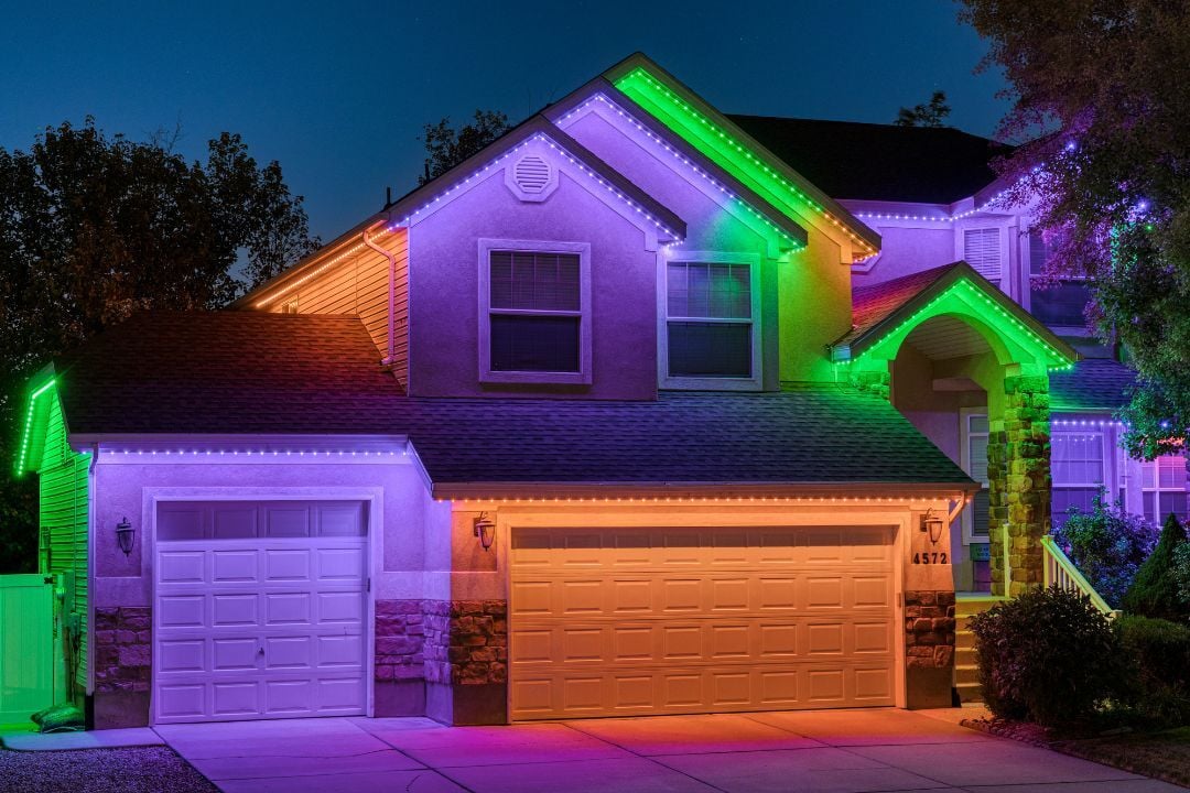 A  home that has Halloween colors zoned out.