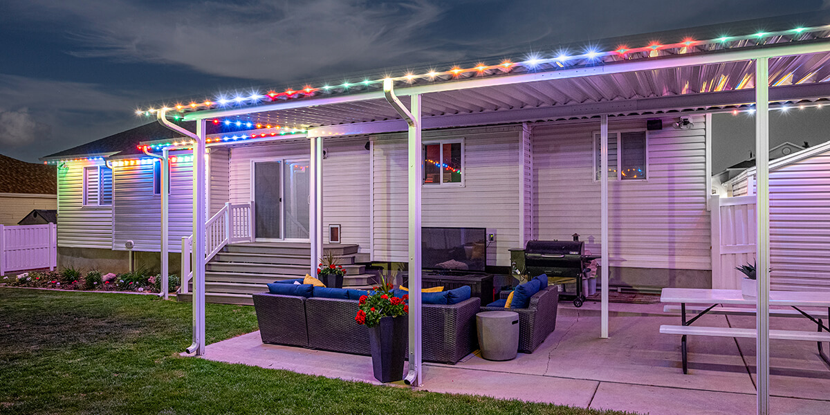 Porch outdoor patio Trimlight LED installation
